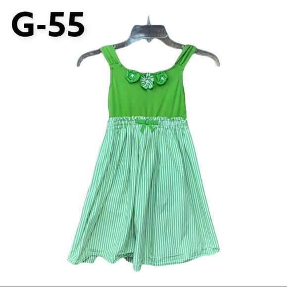 Gymboree Other - Sz6 Gymboree Green White Striped Summer Dress